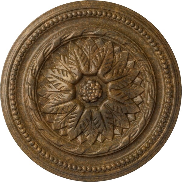 Ekena Millwork Wigan Ceiling Medallion, Hand-Painted Rubbed Bronze, 16"OD x 2 1/4"P CM16WGRZS - main